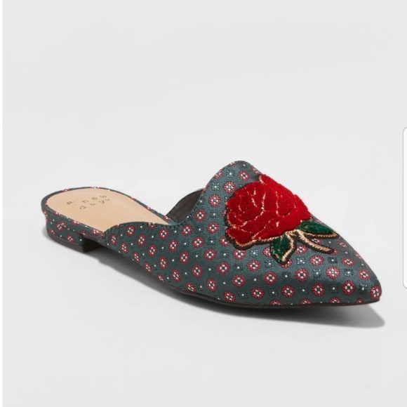 a new day Shoes - NWOT A New Day embroidered mules